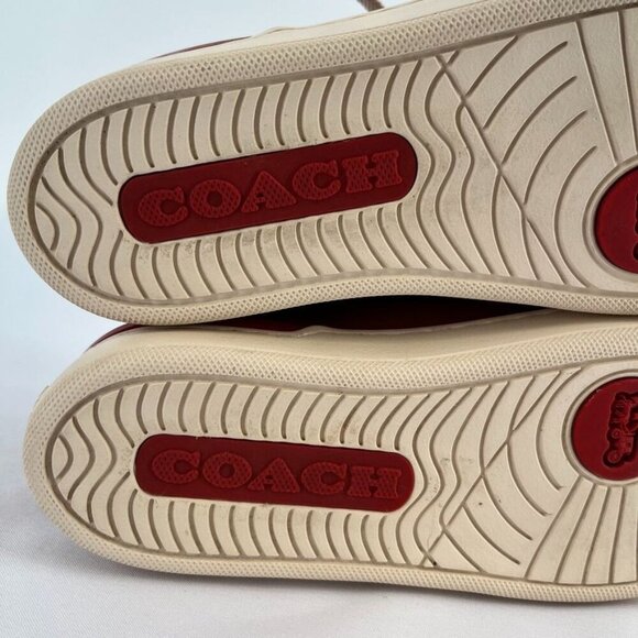 Coach Lowline Low Top Sneaker Size 6 With Rainbow Crochet Brown Leather - Picture 14 of 15